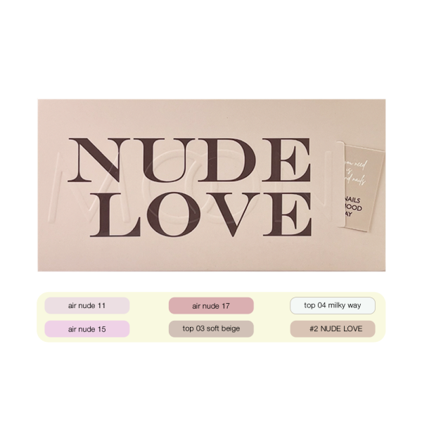Moon Full Nude Love Set No. 2, 5+1 (3 gel polishes, 2 top coats + NON-WIPE TOP with UV filter), 9 ml