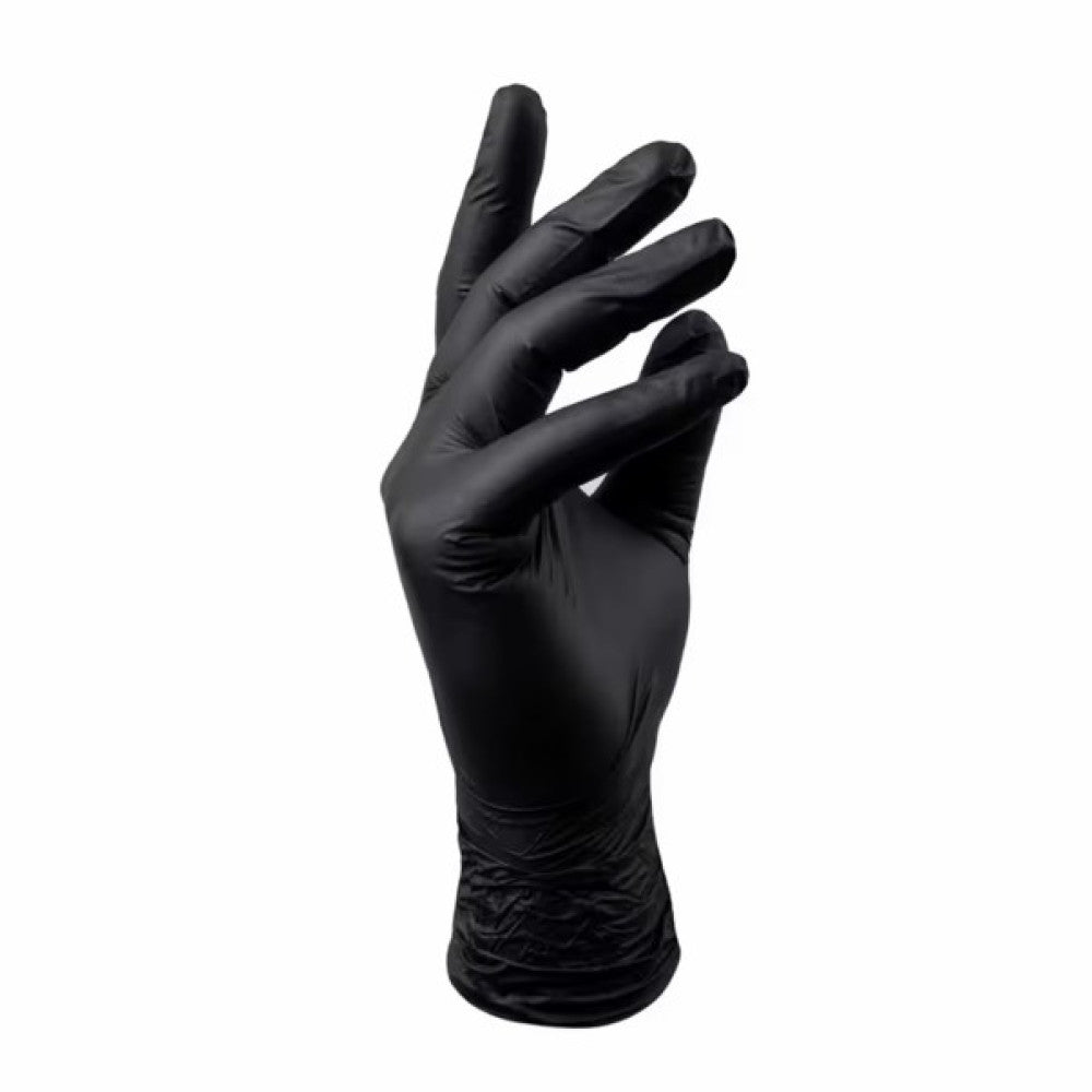 Microstop strong powder-free nitrile gloves, black, size M