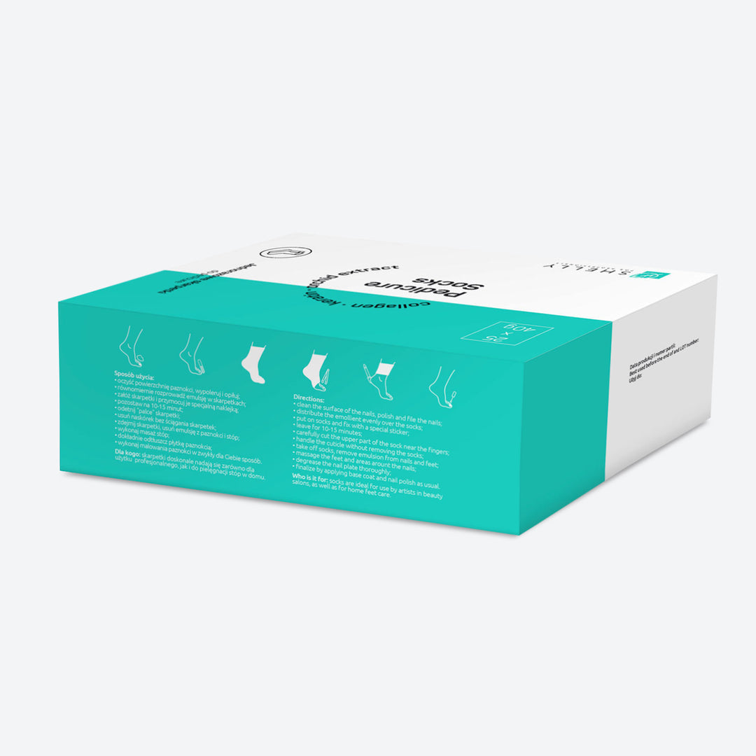 PEDICURE SOCKS PACK Professional waterless pedicure in just 15 minutes 25 pcs
