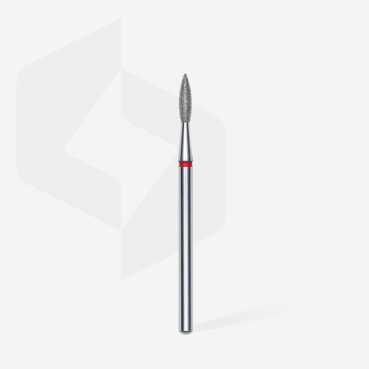 STALEKS EXPERT Diamond nail drill bit 21.8 pointed flame red, head diameter 2,1 mm, working part 8 mm