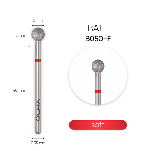 ÜLKA Diamond nail drill bit 5mm ball red