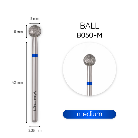 ÜLKA Diamond nail drill bit ball blue head diameter 5 mm
