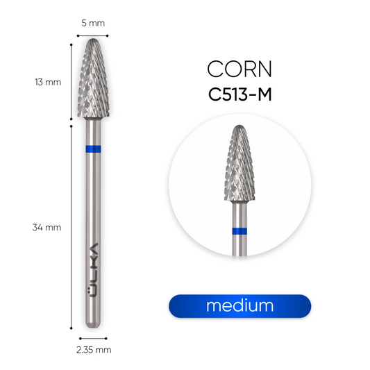 ÜLKA Carbide nail drill bit C 513-M corn blue head diameter 5.0 mm / working part 13 mm