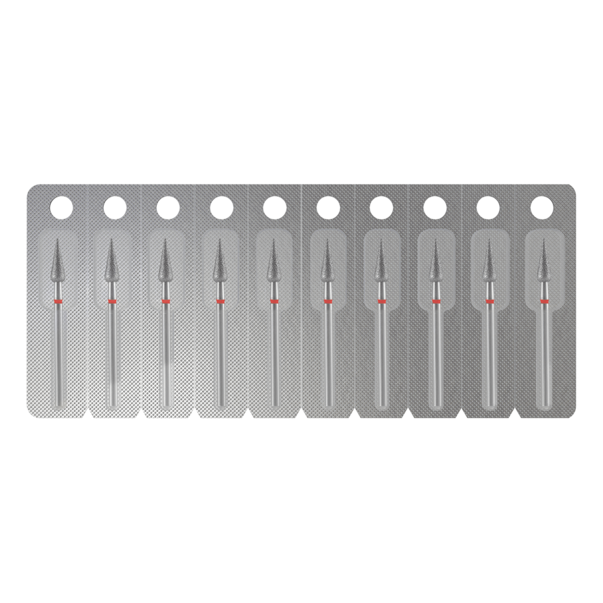 Staleks Pro Diamond cutter Pear sharp red EXPERT 4 x 12 mm
