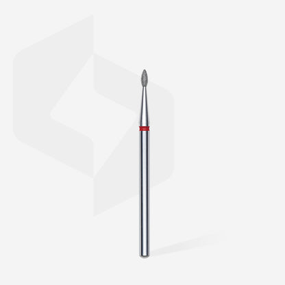 STALEKS EXPERT Diamond nail drill bit drop red, head diameter 1,6 mm, working part 4 mm