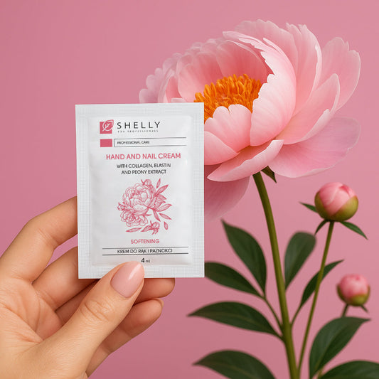 Shelly HAND & NAIL CREAM With collagen, elastin and peony extract,  sachet 4ml