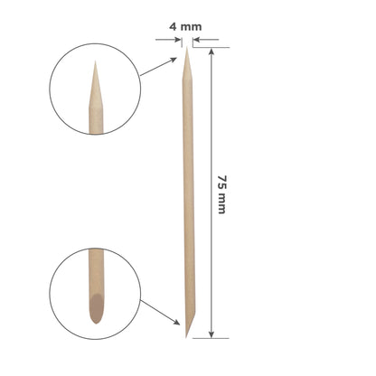 STALEKS EXPERT Orange stick wooden, 75 mm (100 pcs)
