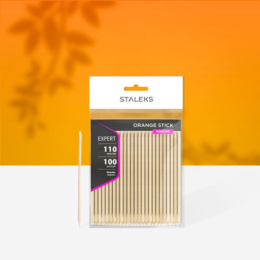 STALEKS EXPERT Orange stick wooden, 110 mm (100 pcs)