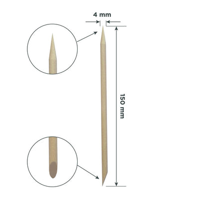 STALEKS EXPERT Orange stick wooden, 150 mm (100 pcs)