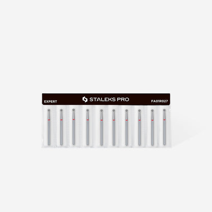 STALEKS EXPERT Diamond nail drill bit ball red, head diameter 2,7 mm