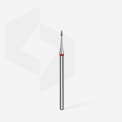 STALEKS EXPERT Diamond nail drill bit flame mini red, head diameter 1 mm, working part 3 mm