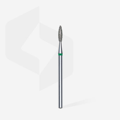 STALEKS EXPERT Diamond nail drill bit flame green, head diameter 2,1 mm, working part 8 mm