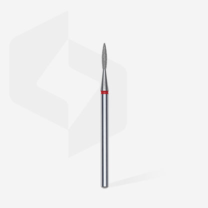 STALEKS EXPERT Diamond nail drill bit pointed flame red, head diameter 1,6 mm, working part 8 mm