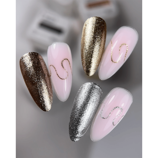 Gel nail polish liquid foil HEYLOVE Solid Platinum Gel Silver 5 g