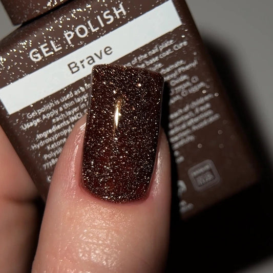HEYLOVE Reflective Gel Polish Brave, 15 ml, Dark brown