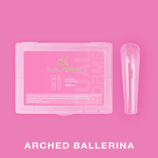 LUNAMOON Arched Ballerina Dual Forms for Nail Extensions, 120 pcs