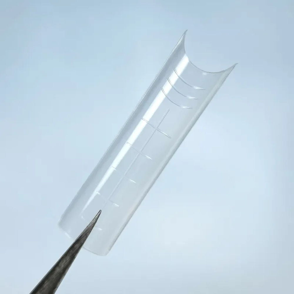 LUNAMOON Skeleton Arched Square Dual Forms for Nail Extensions, 120 pcs