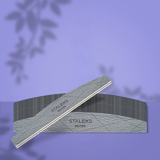 STALEKS SMART 40  80/100 grit Mineral nail file for nails crescent, (25 pcs)