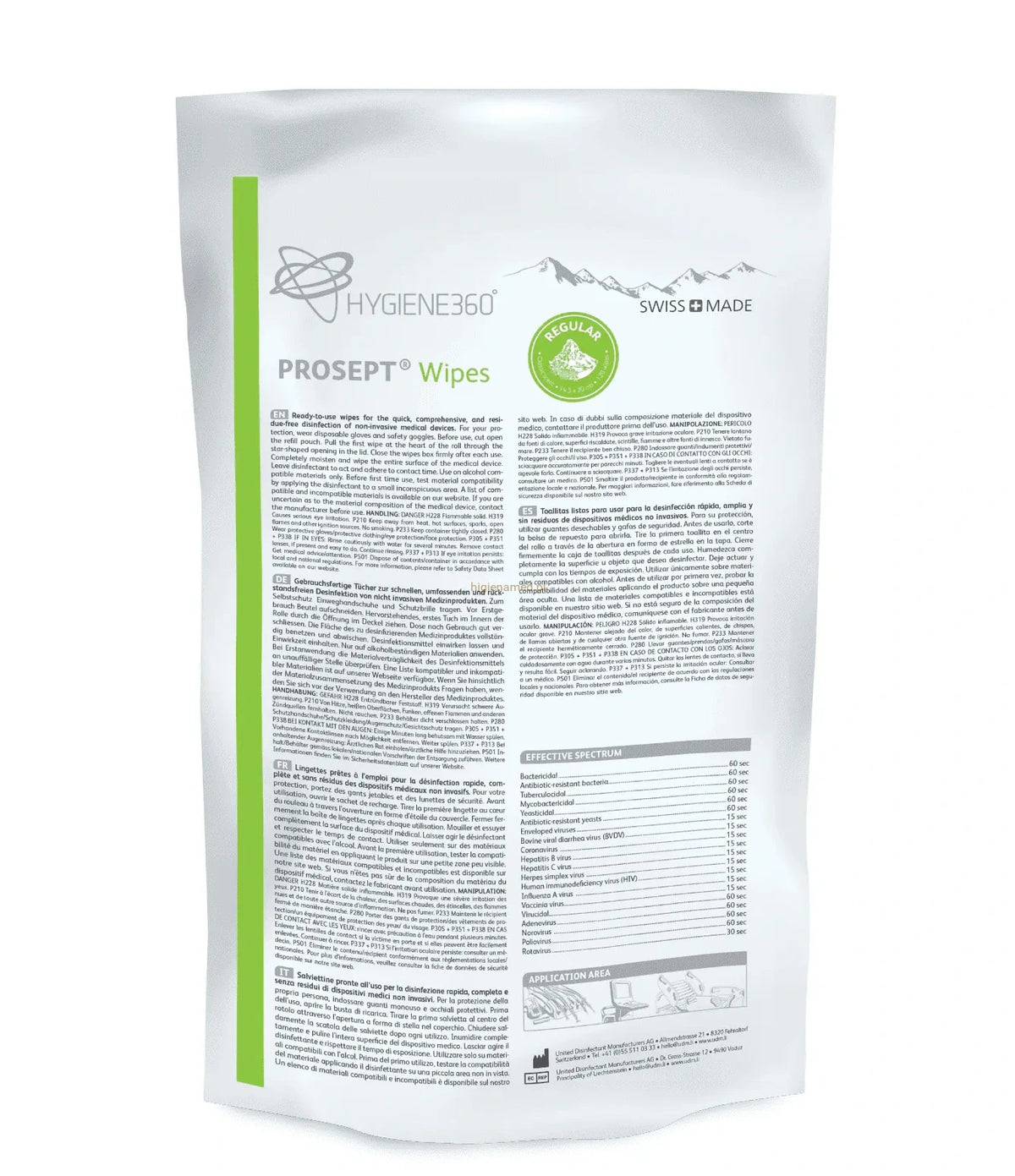 PROSEPT Disinfectant 120 pcs Wipes Lemon