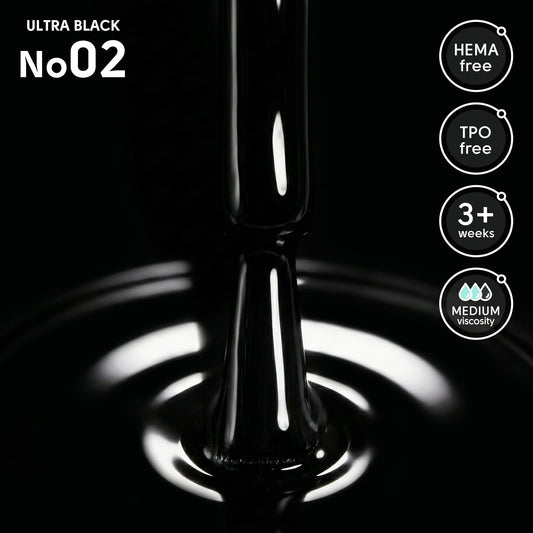 Shelly Gel polish 02 Ultra Black, 12ml