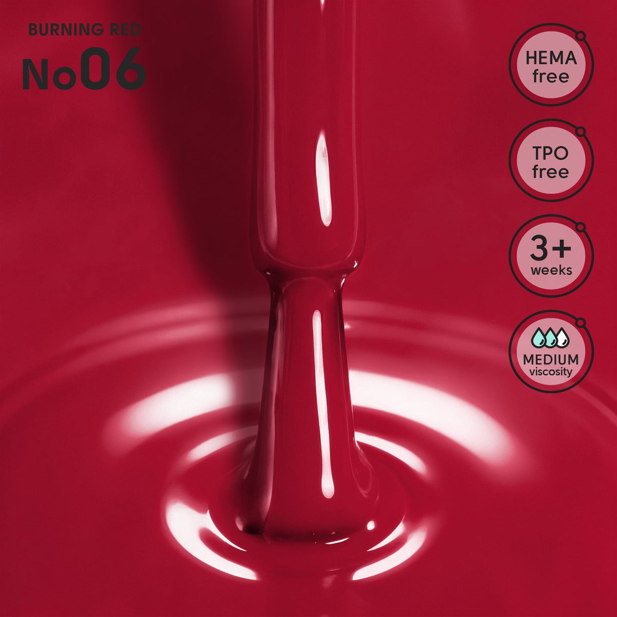 Shelly Gel polish 06 Burning Red , 12ml