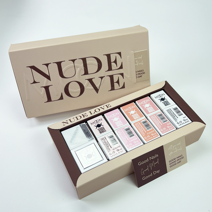 Moon Full Nude Love Set No. 2, 5+1 (3 gel polishes, 2 top coats + NON-WIPE TOP with UV filter), 9 ml