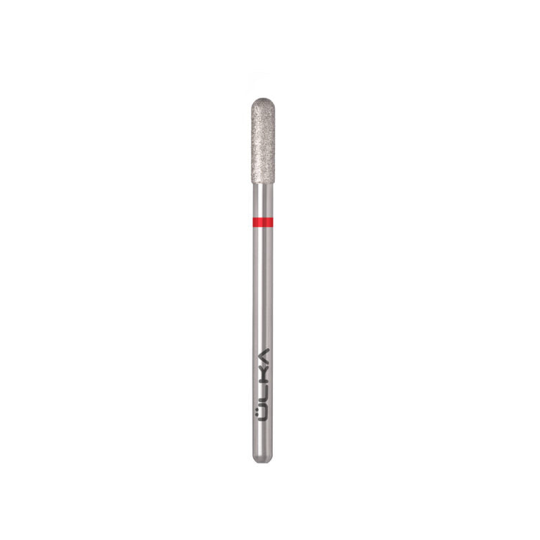 ÜLKA Diamond nail drill bit rounded cylinder red head diameter 3 mm / working part 10 mm