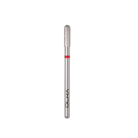 ÜLKA Diamond nail drill bit rounded cylinder red head diameter 3 mm / working part 10 mm