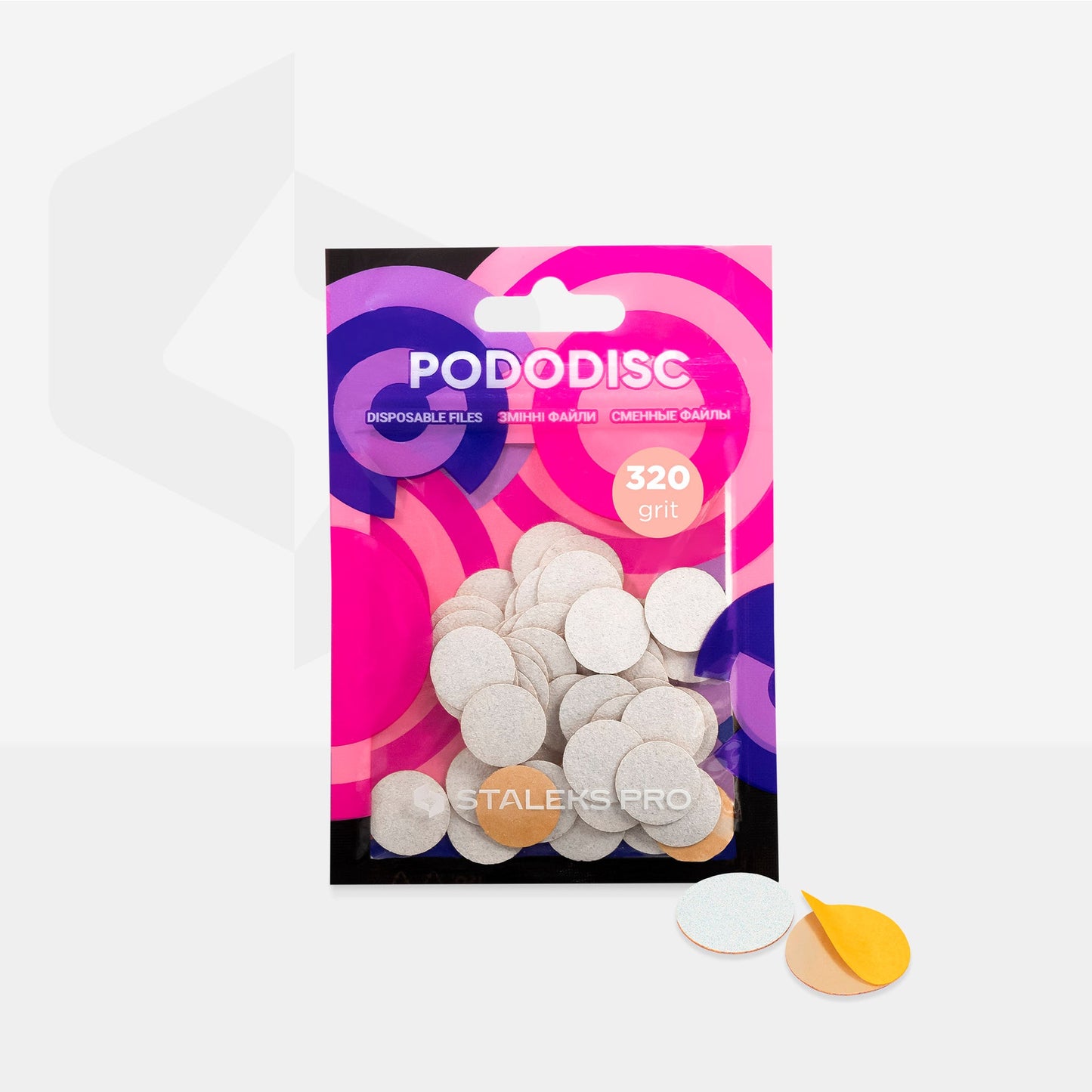 STALEKS EXPERT 15 PODODISC S Adhesive files for pedicure disc, 320 grit 15 mm (50 pcs)