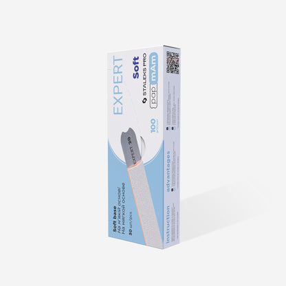 STALEKS EXPERT 20 papmAm Nail files for straight base on soft foam layer, 100 grit (25 pcs)