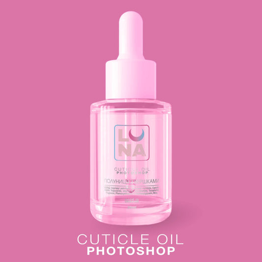 LUNAMOON Dry cuticle oil with a strawberry aroma with cream Photoshop Oil, 30 ml