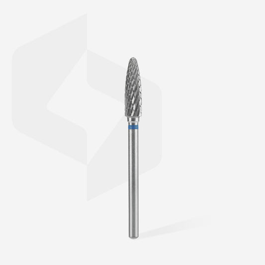 STALEKS EXPERT Carbide nail drill bit corn blue, head diameter 4 mm, working part 14 mm
